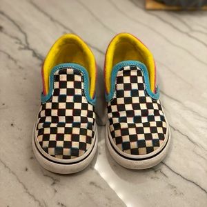 Multicolored Checkered Slip-on Vans